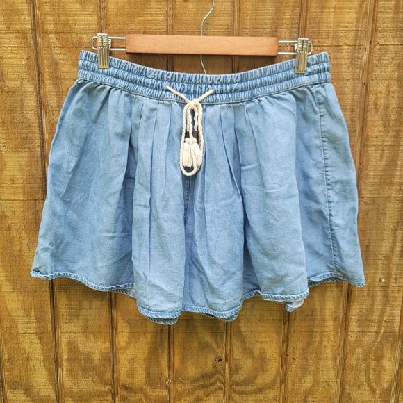 Gap Denim Chambray Flowy Wide Leg Shorts Womens Size S - Picture 1 of 9